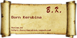 Born Kerubina névjegykártya